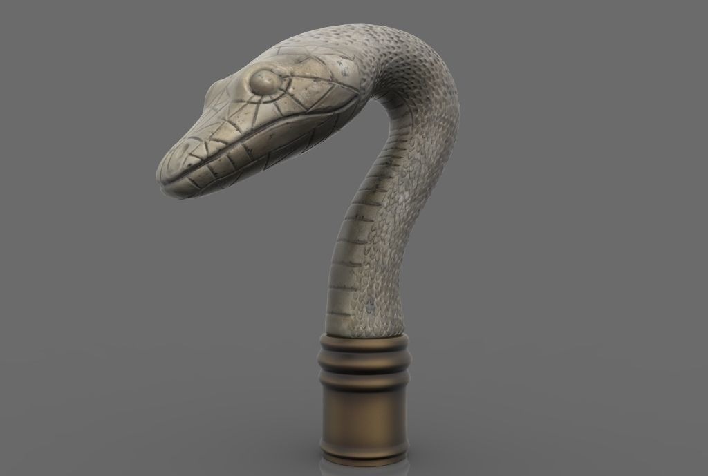 Snake Cane Topper 3D print model_2