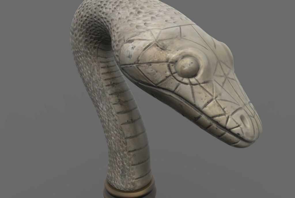 Snake Cane Topper 3D print model_6