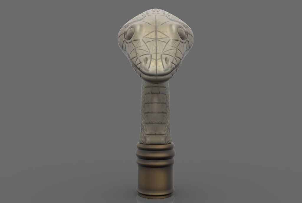 Snake Cane Topper 3D print model_1