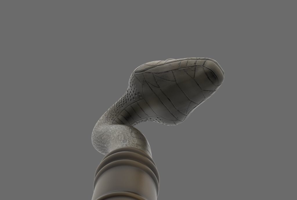 Snake Cane Topper 3D print model_5
