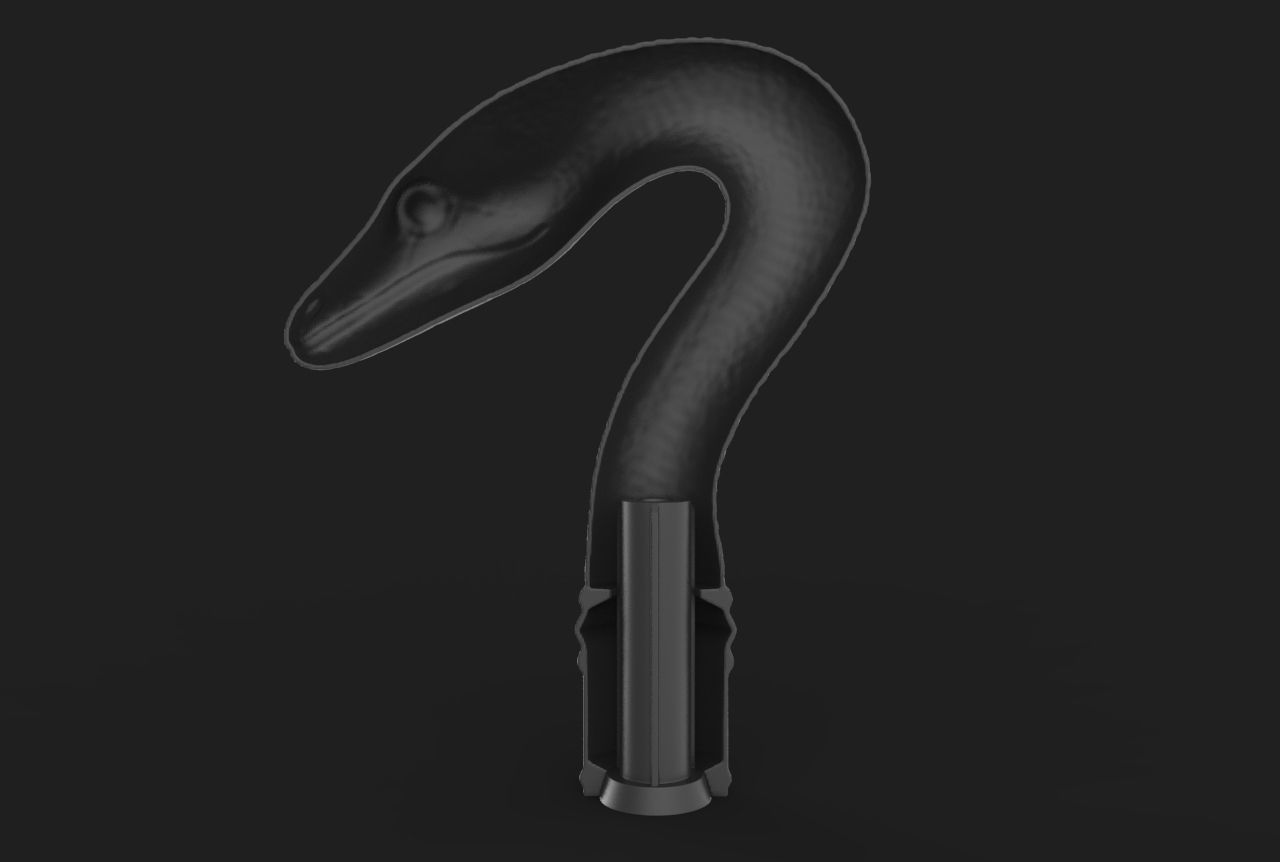 Snake Cane Topper 3D print model_10