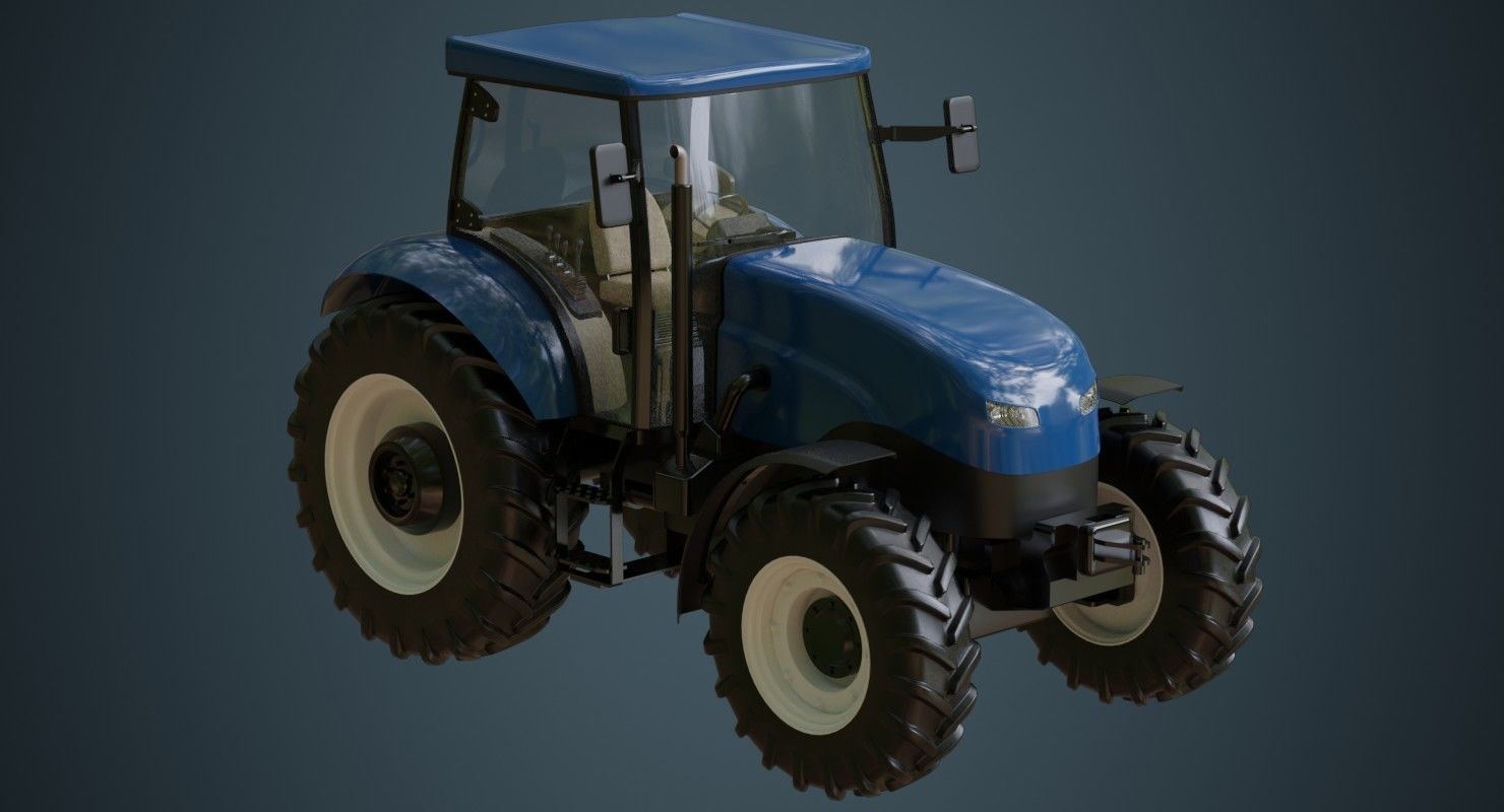 Tractor 1A Low-poly 3D model_4