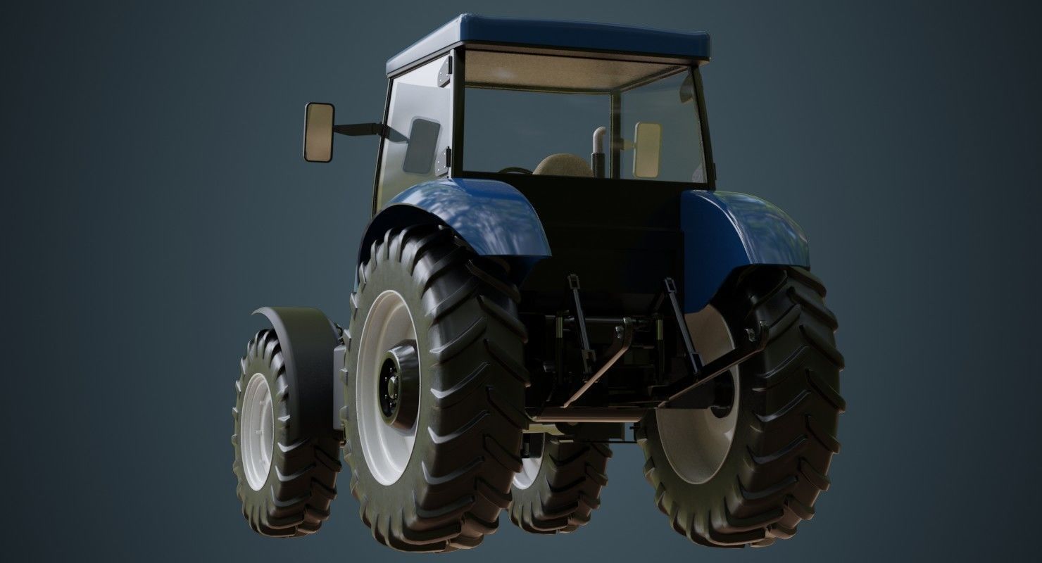 Tractor 1A Low-poly 3D model_6