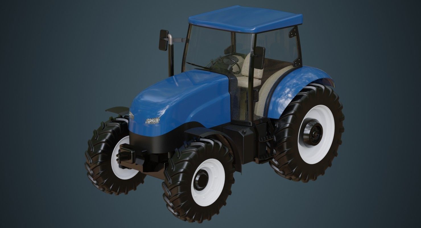 Tractor 1A Low-poly 3D model_3