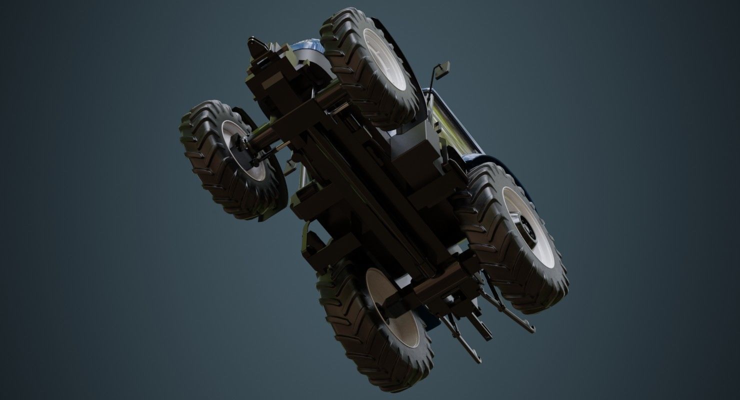 Tractor 1A Low-poly 3D model_7