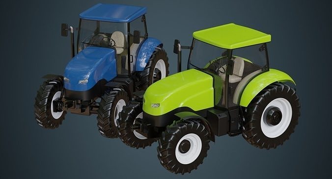 Tractor 1A Low-poly 3D model