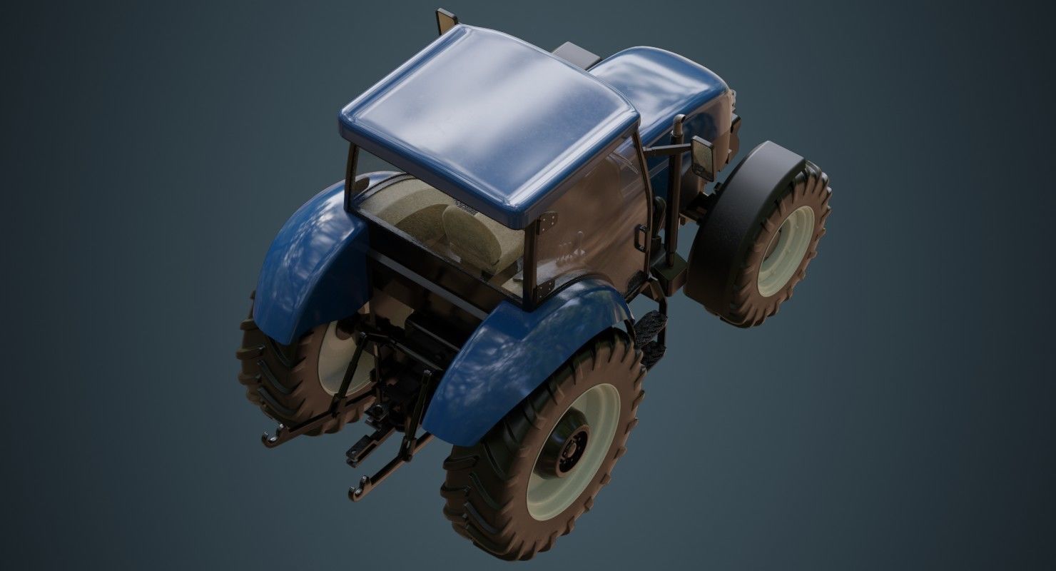 Tractor 1A Low-poly 3D model_5