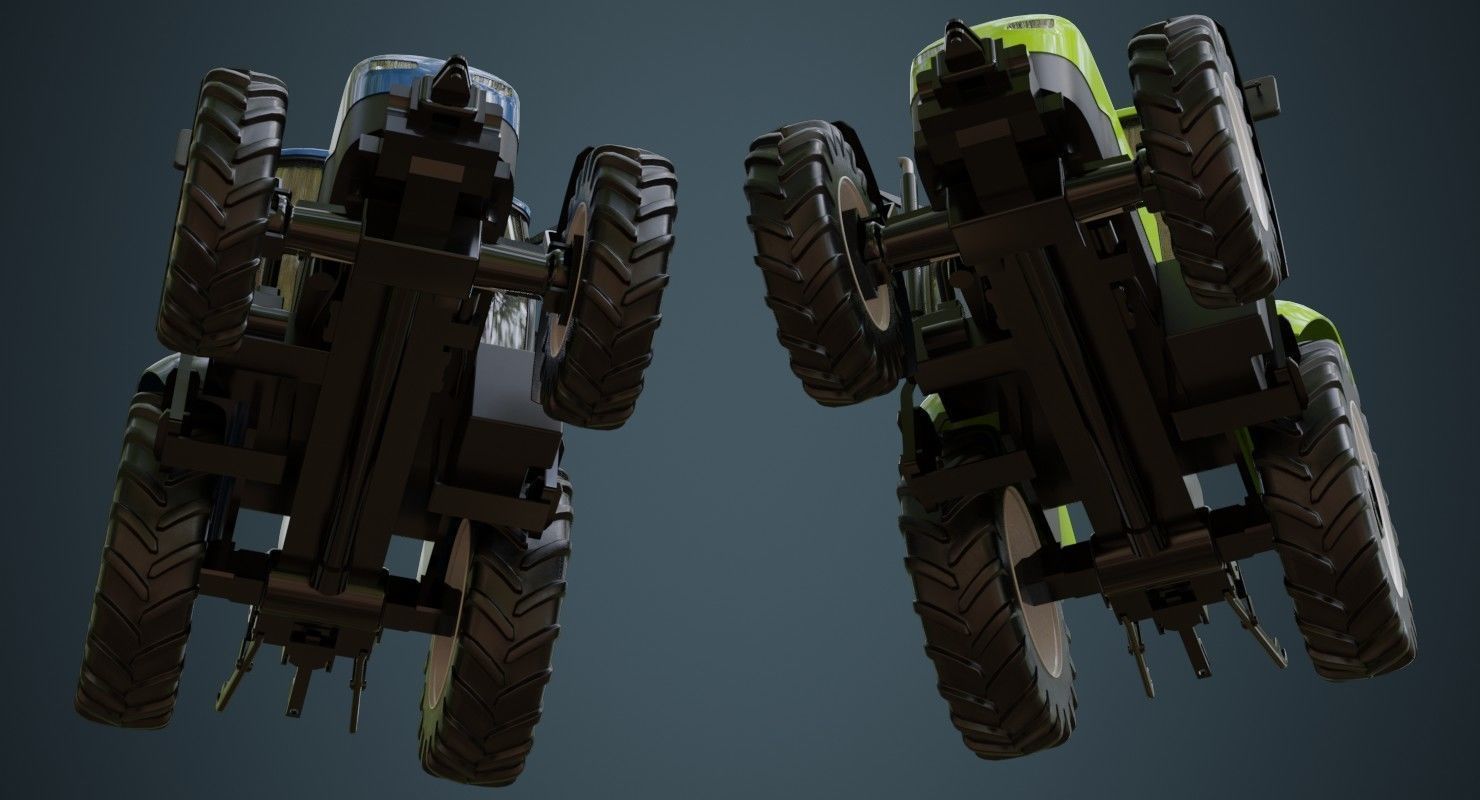 Tractor 1A Low-poly 3D model_2