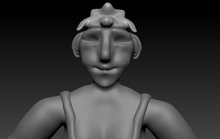 Female body base mesh 3D model_3