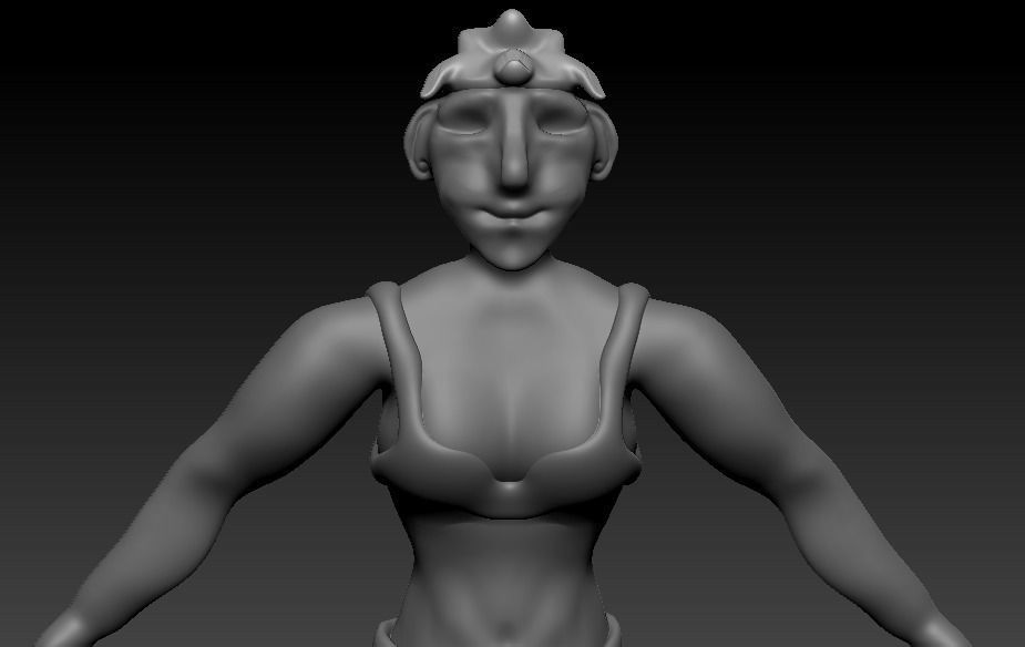 Female body base mesh 3D model_1