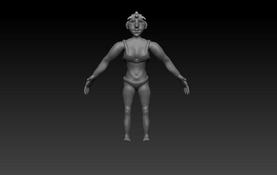 Female body base mesh 3D model_4