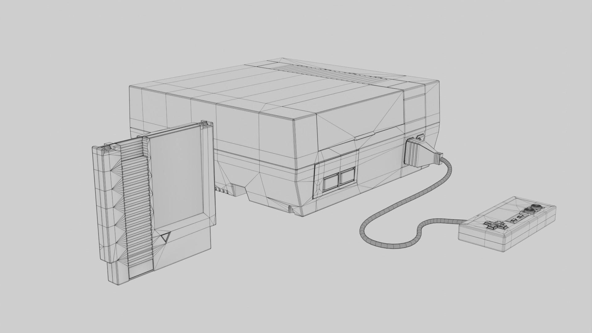 NES Nintendo Entertainment System Low-poly 3D model_18