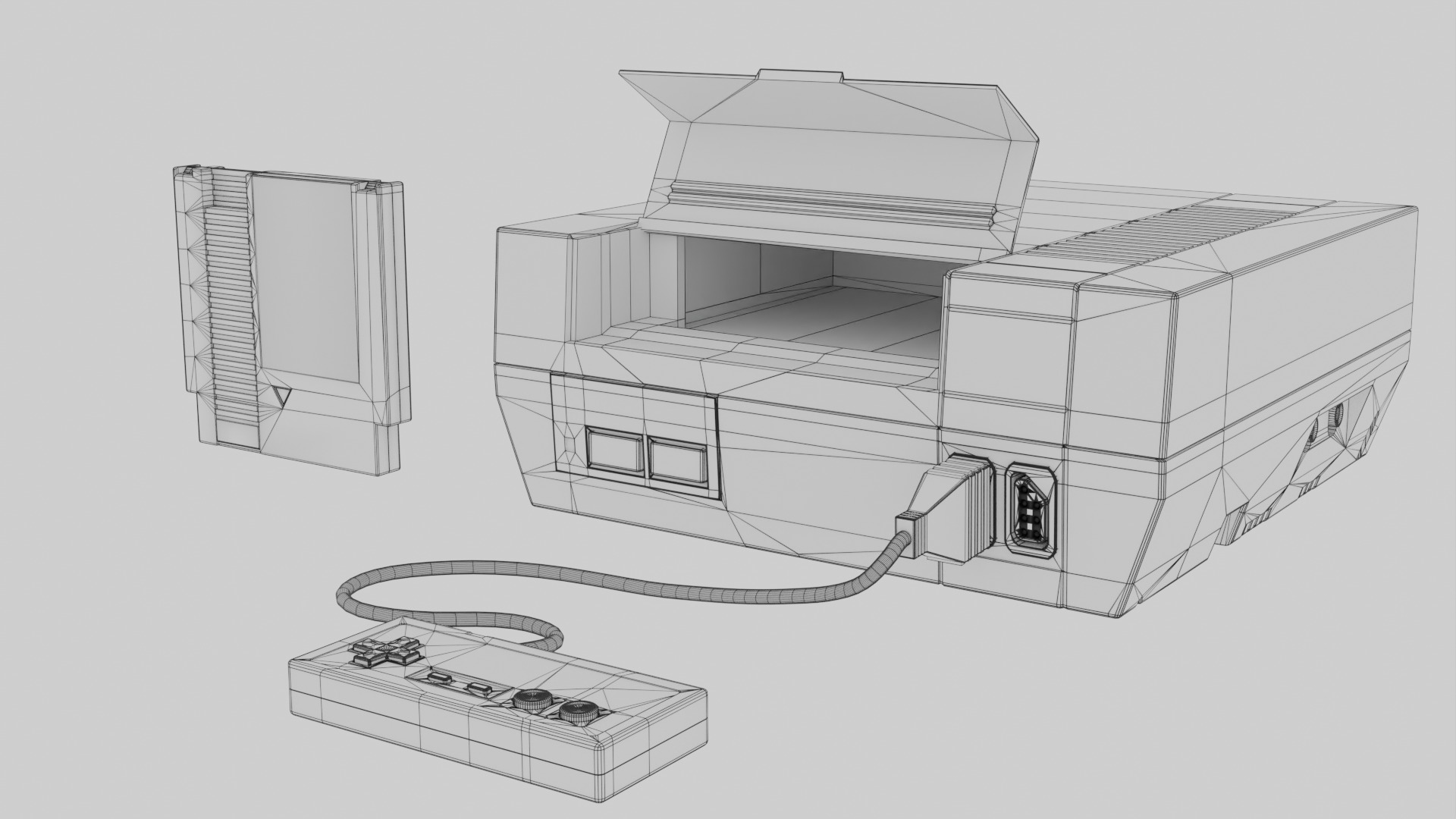 NES Nintendo Entertainment System Low-poly 3D model_19