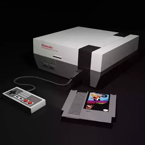 NES Nintendo Entertainment System Low-poly 3D model