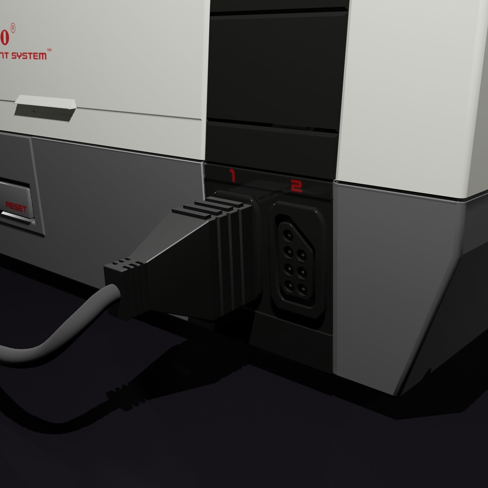 NES Nintendo Entertainment System Low-poly 3D model_6
