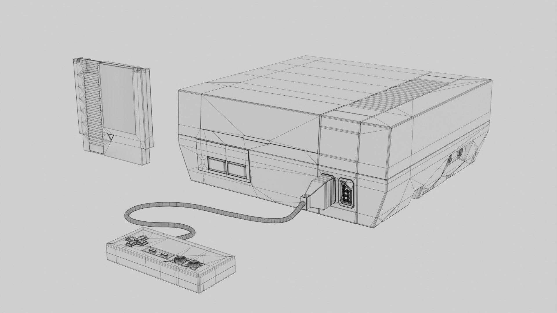 NES Nintendo Entertainment System Low-poly 3D model_15