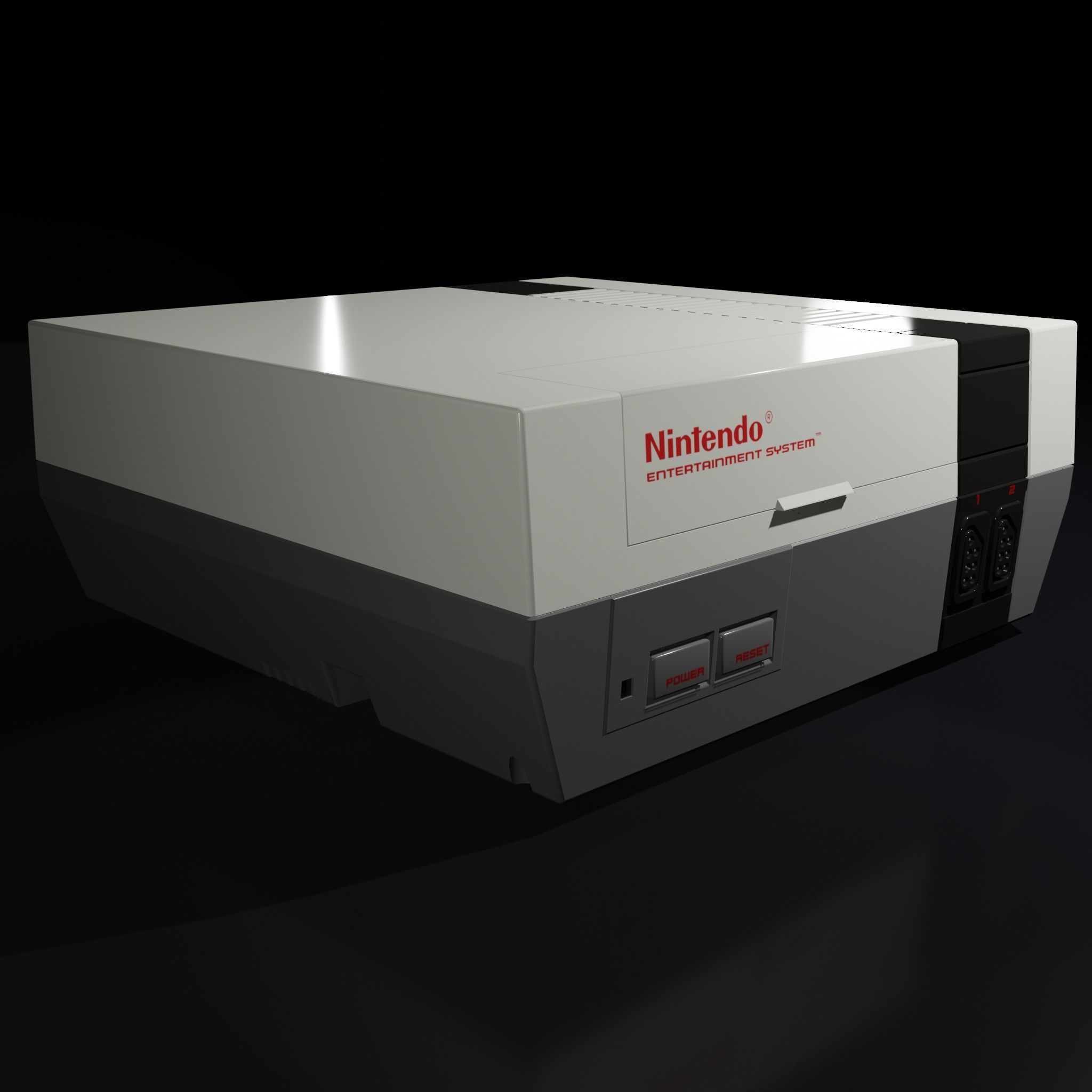 NES Nintendo Entertainment System Low-poly 3D model_2