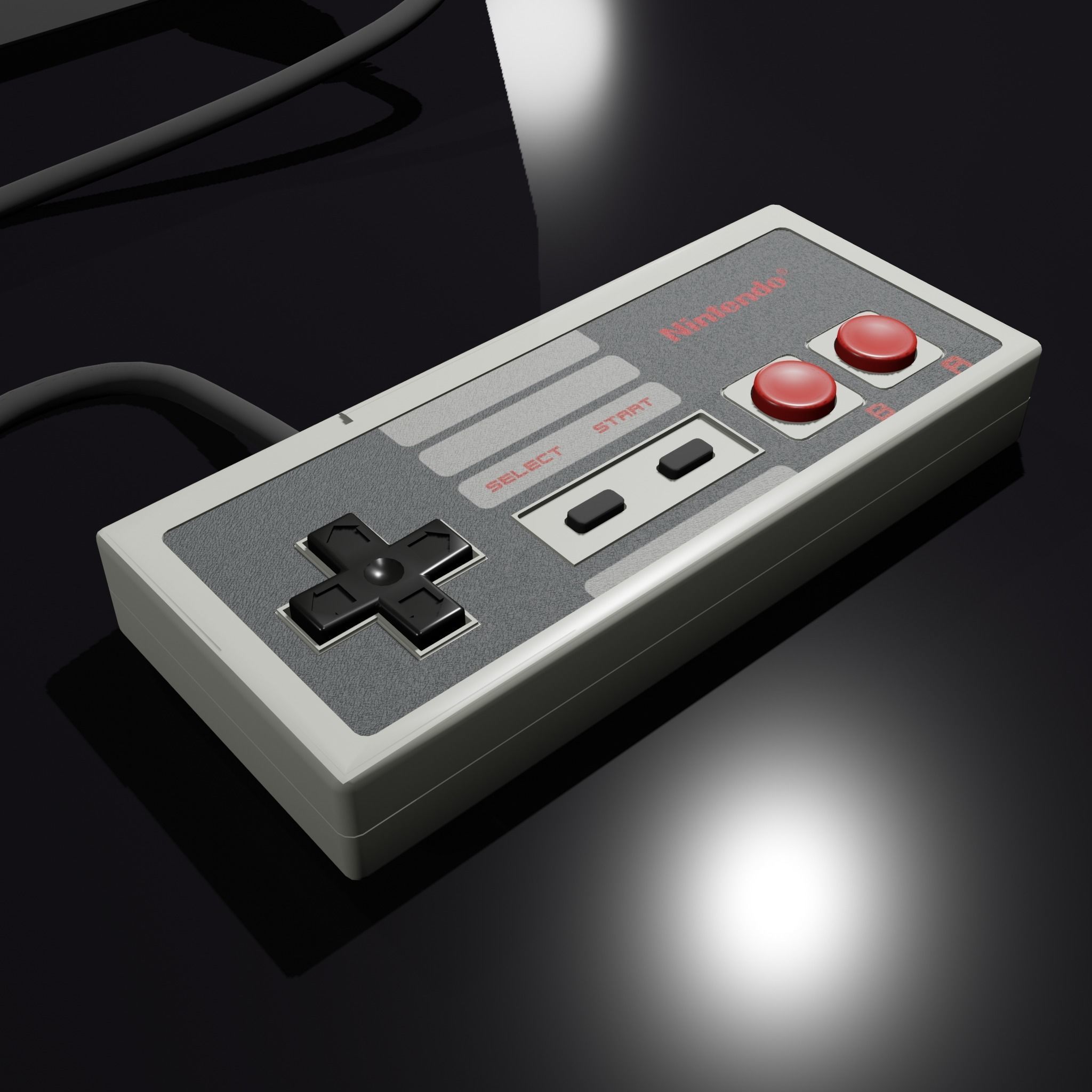 NES Nintendo Entertainment System Low-poly 3D model_8