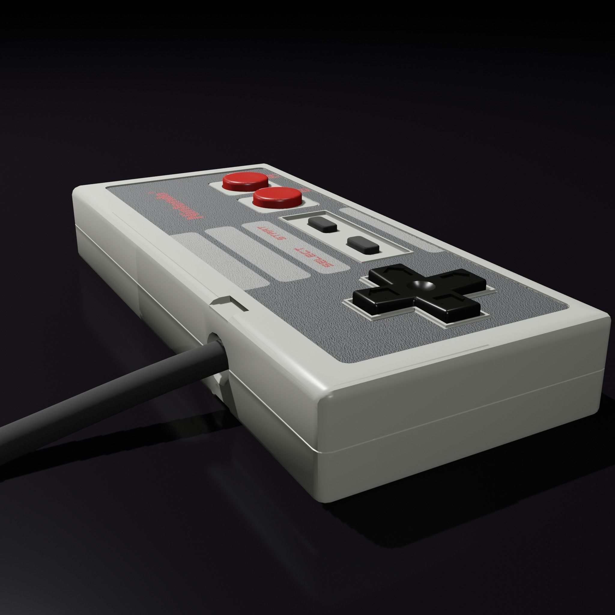 NES Nintendo Entertainment System Low-poly 3D model_9