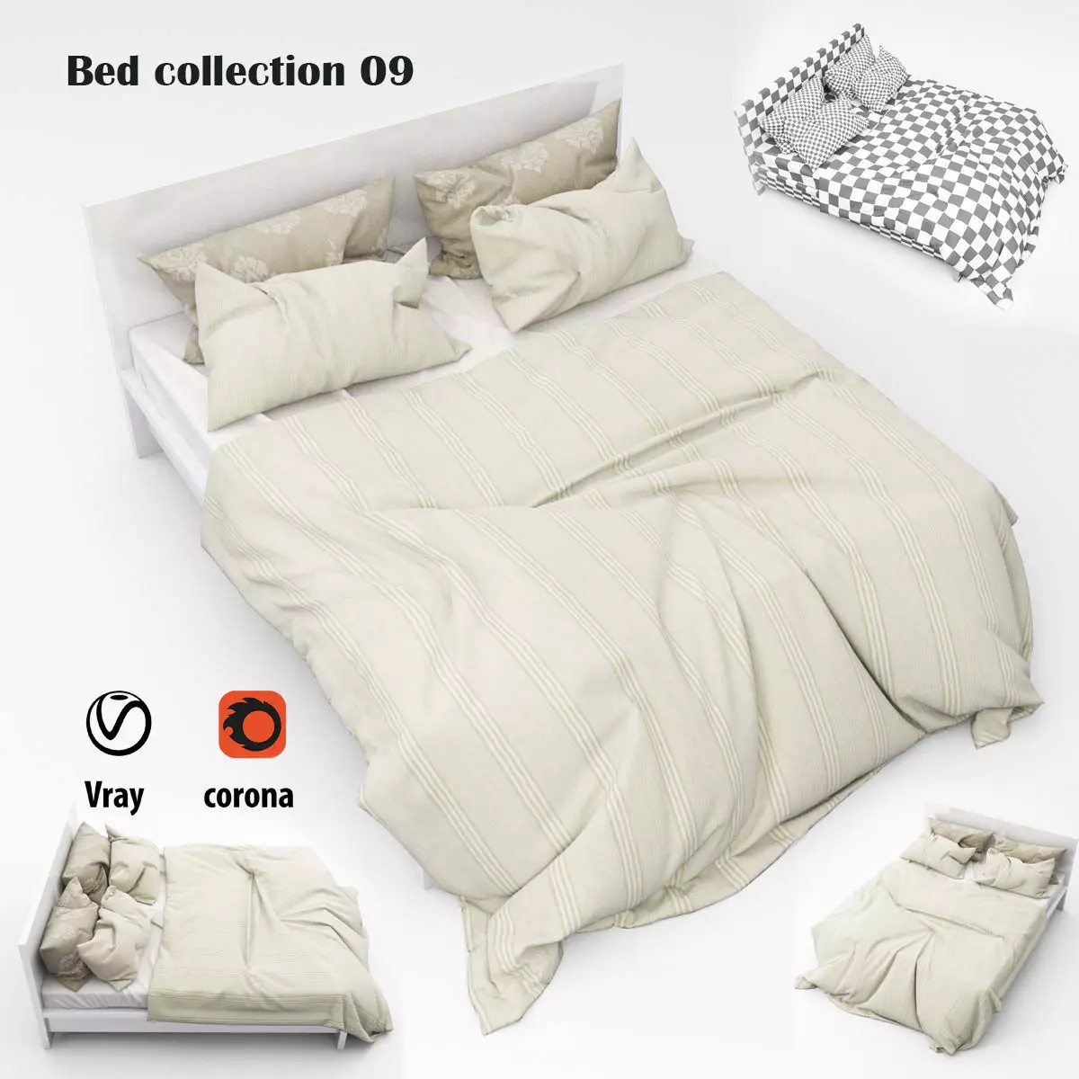 Bed collection 09 3D model_0
