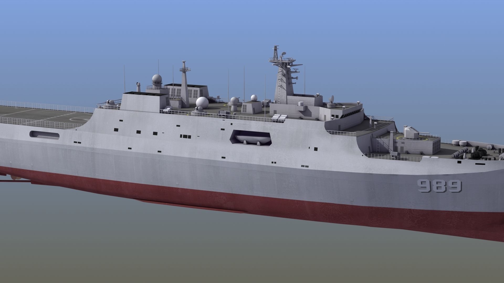Type071 Amphibious Transport Dock 3D model_10