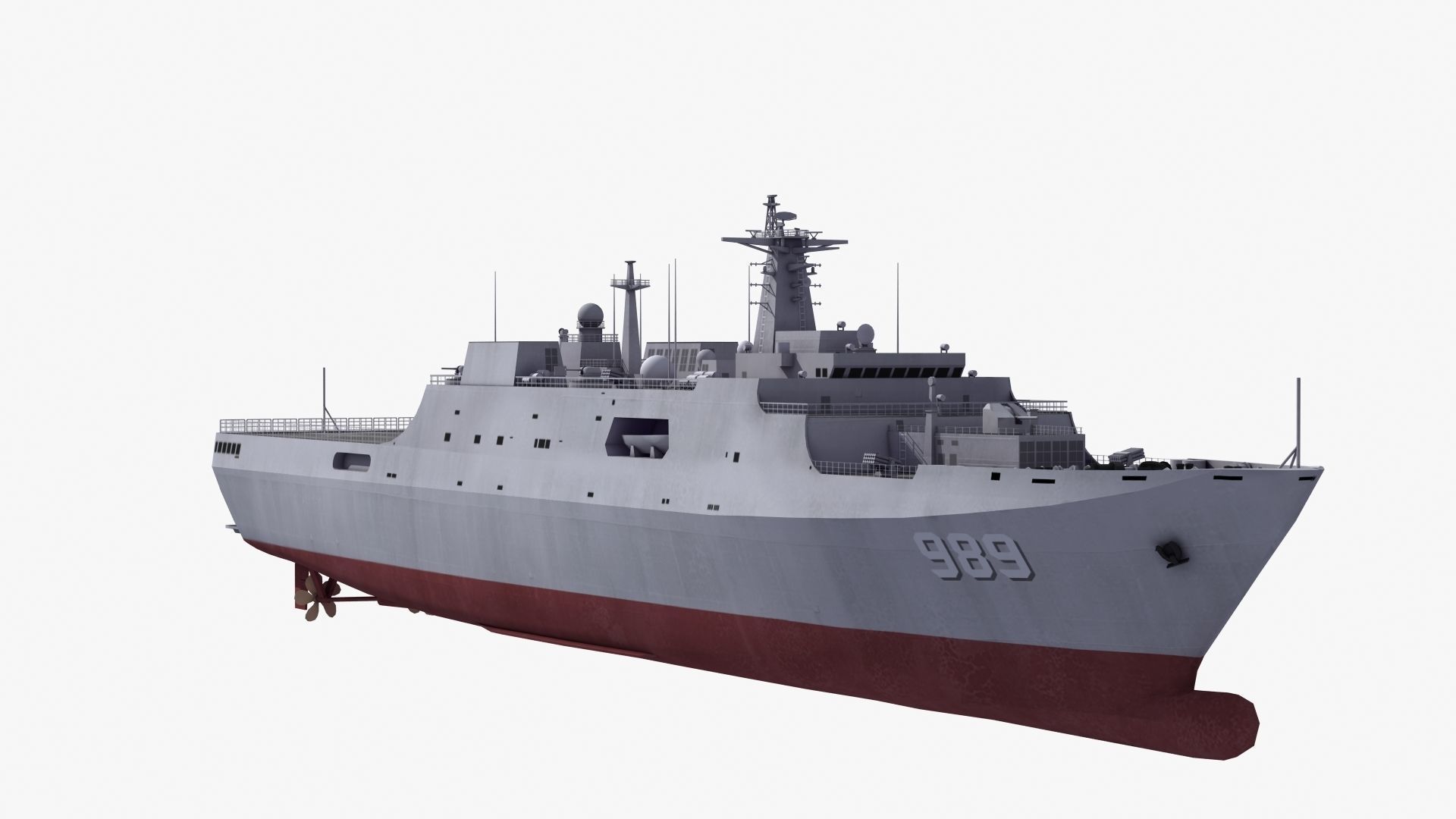 Type071 Amphibious Transport Dock 3D model_29