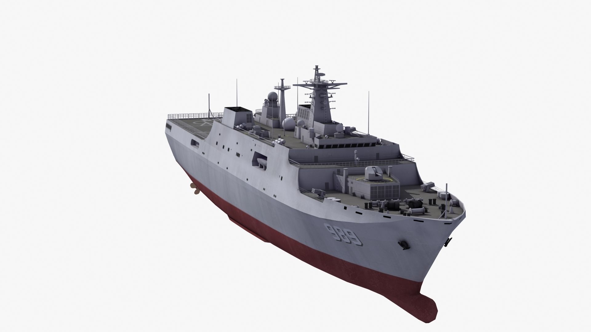 Type071 Amphibious Transport Dock 3D model_30