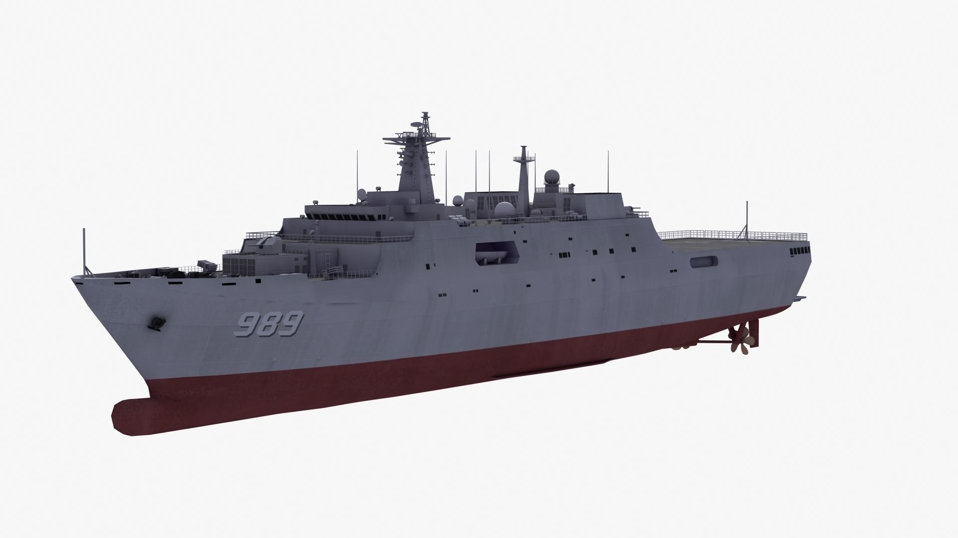 Type071 Amphibious Transport Dock 3D model_33