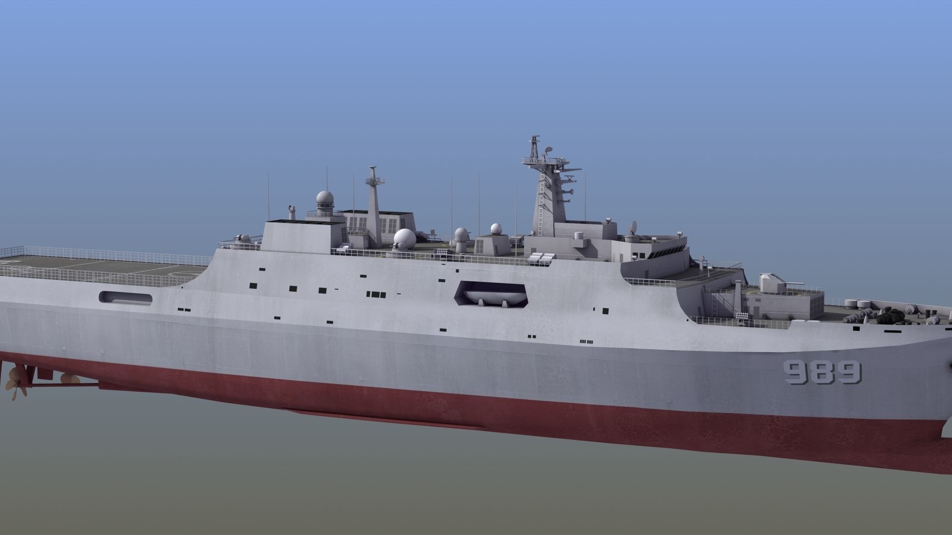Type071 Amphibious Transport Dock 3D model_13