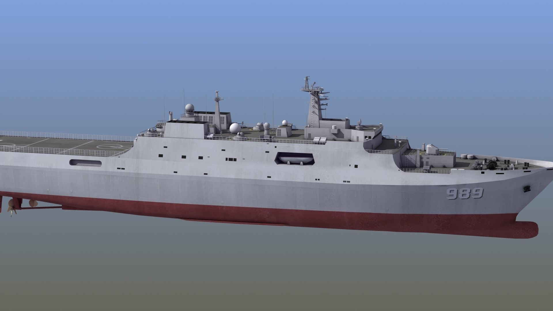 Type071 Amphibious Transport Dock 3D model_11