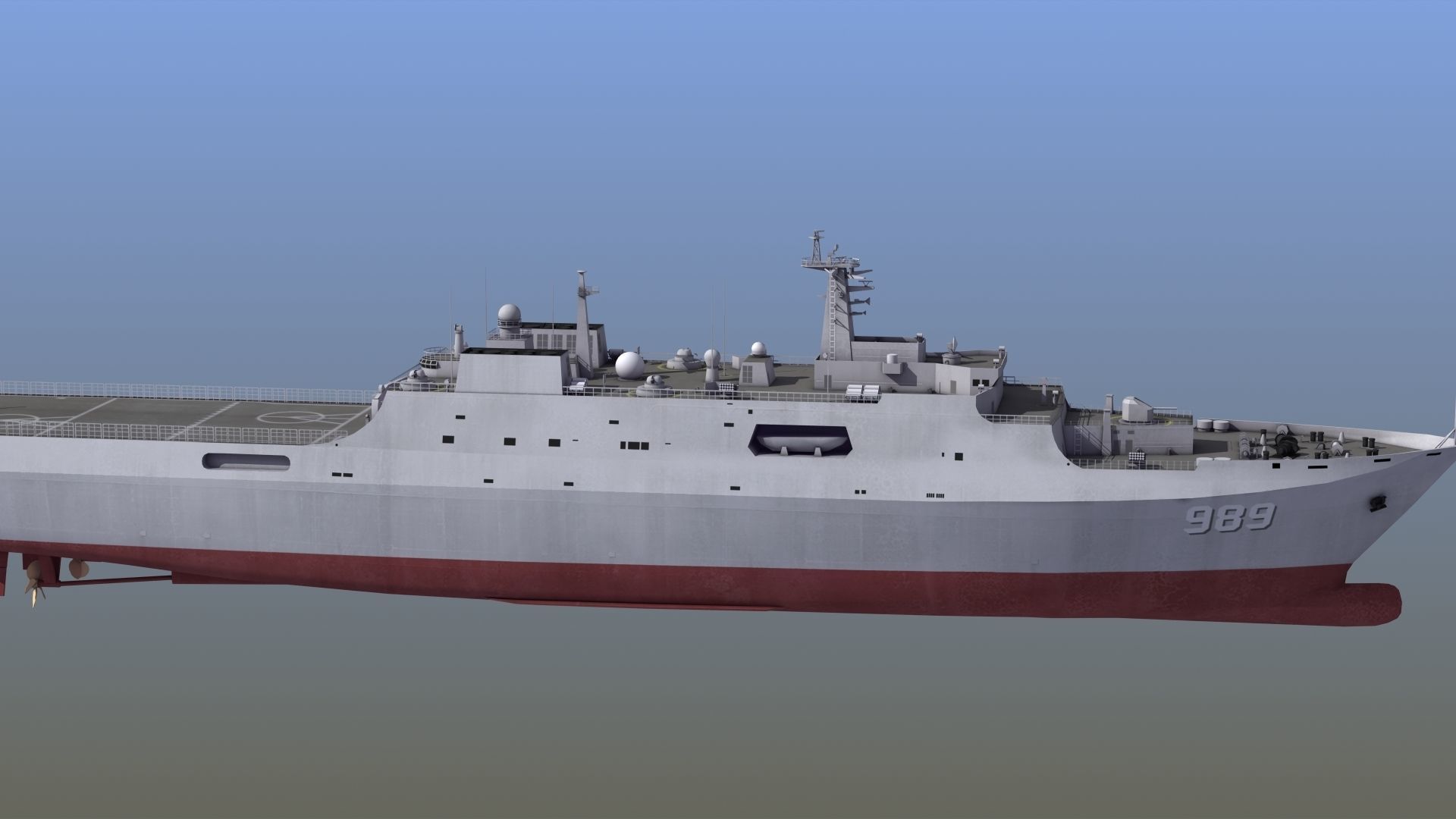 Type071 Amphibious Transport Dock 3D model_12