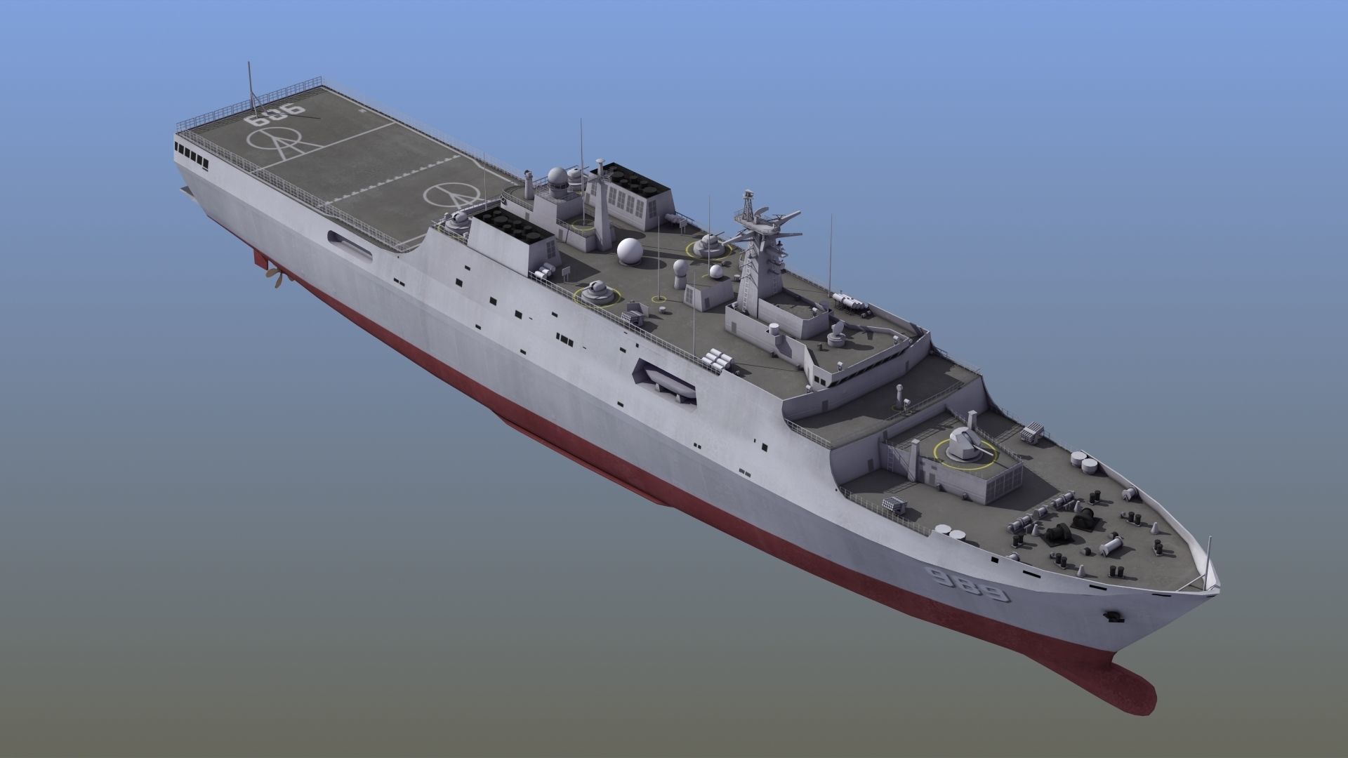 Type071 Amphibious Transport Dock 3D model_1