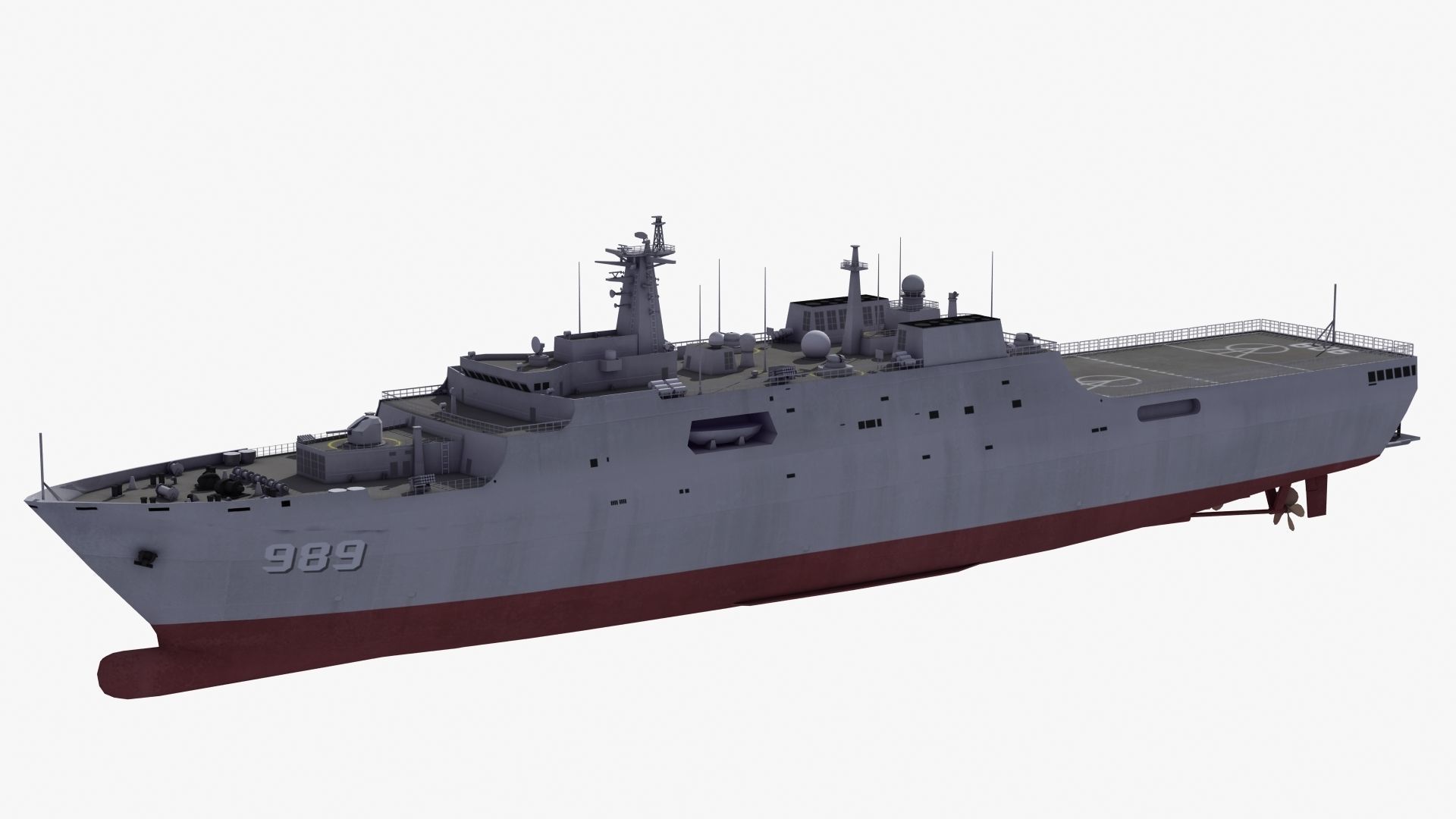 Type071 Amphibious Transport Dock 3D model_19