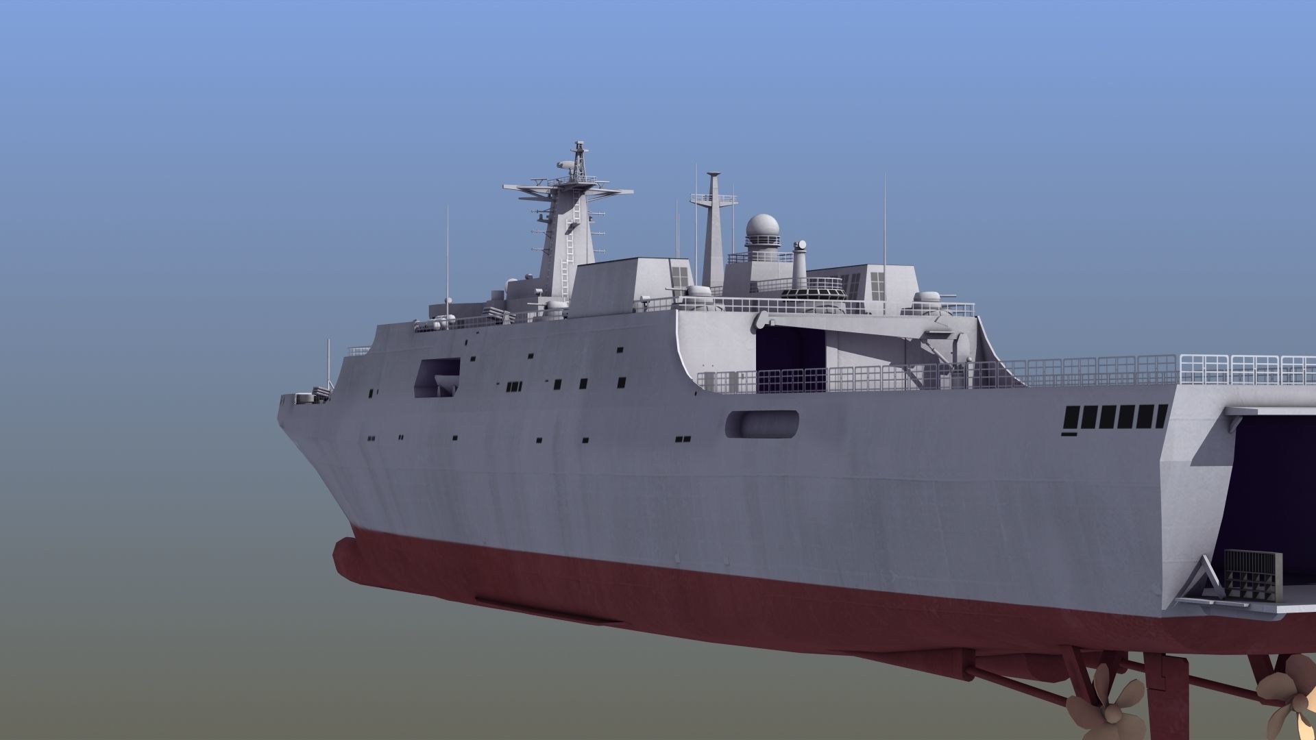 Type071 Amphibious Transport Dock 3D model_6