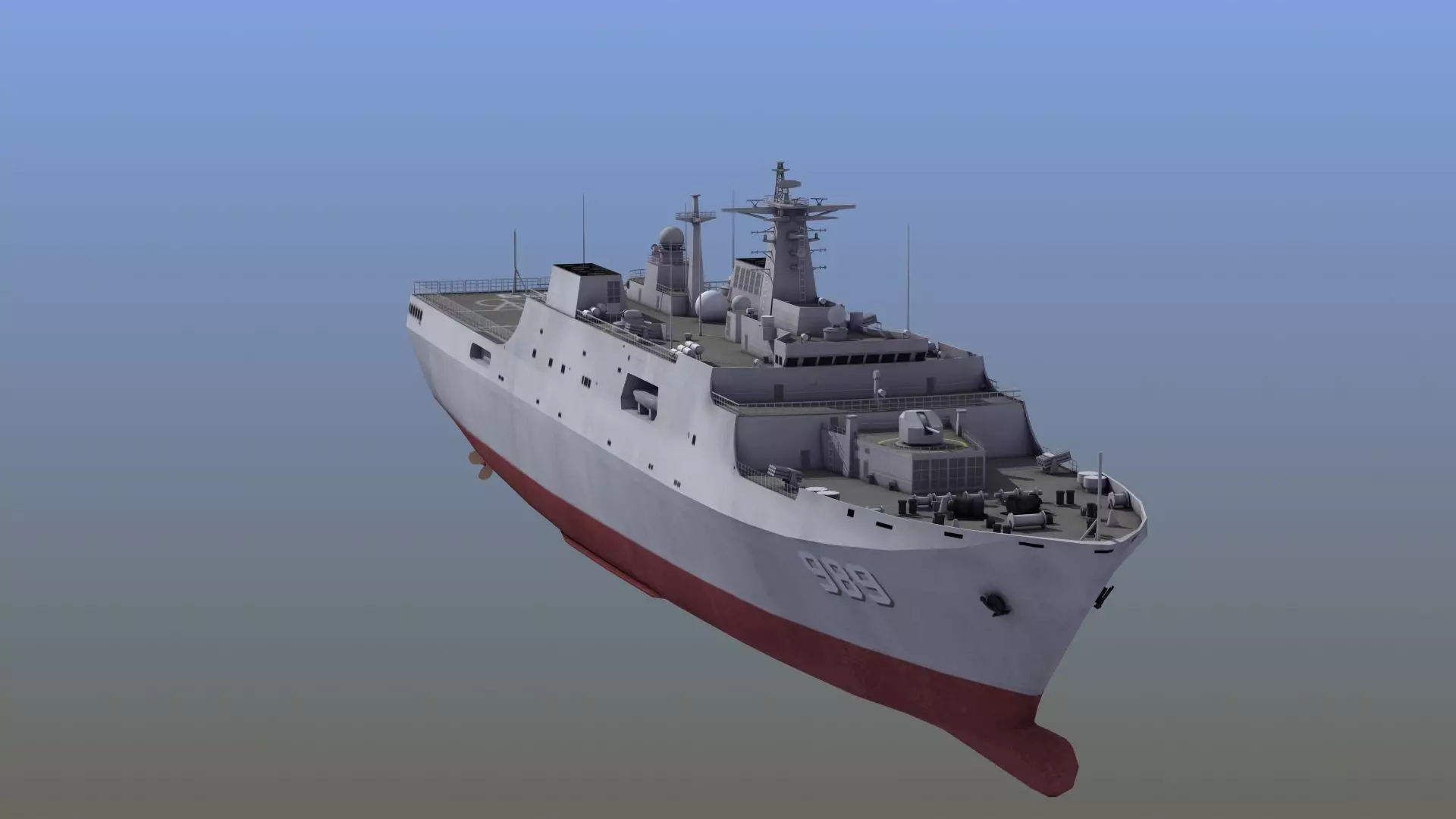 Type071 Amphibious Transport Dock 3D model_0