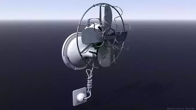 VINTAGE 40s COOLING FAN Low-poly 3D model