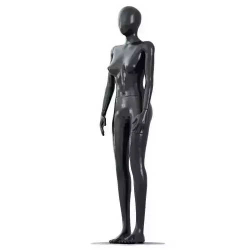 Female black mannequin in a standing pose 56 3D model