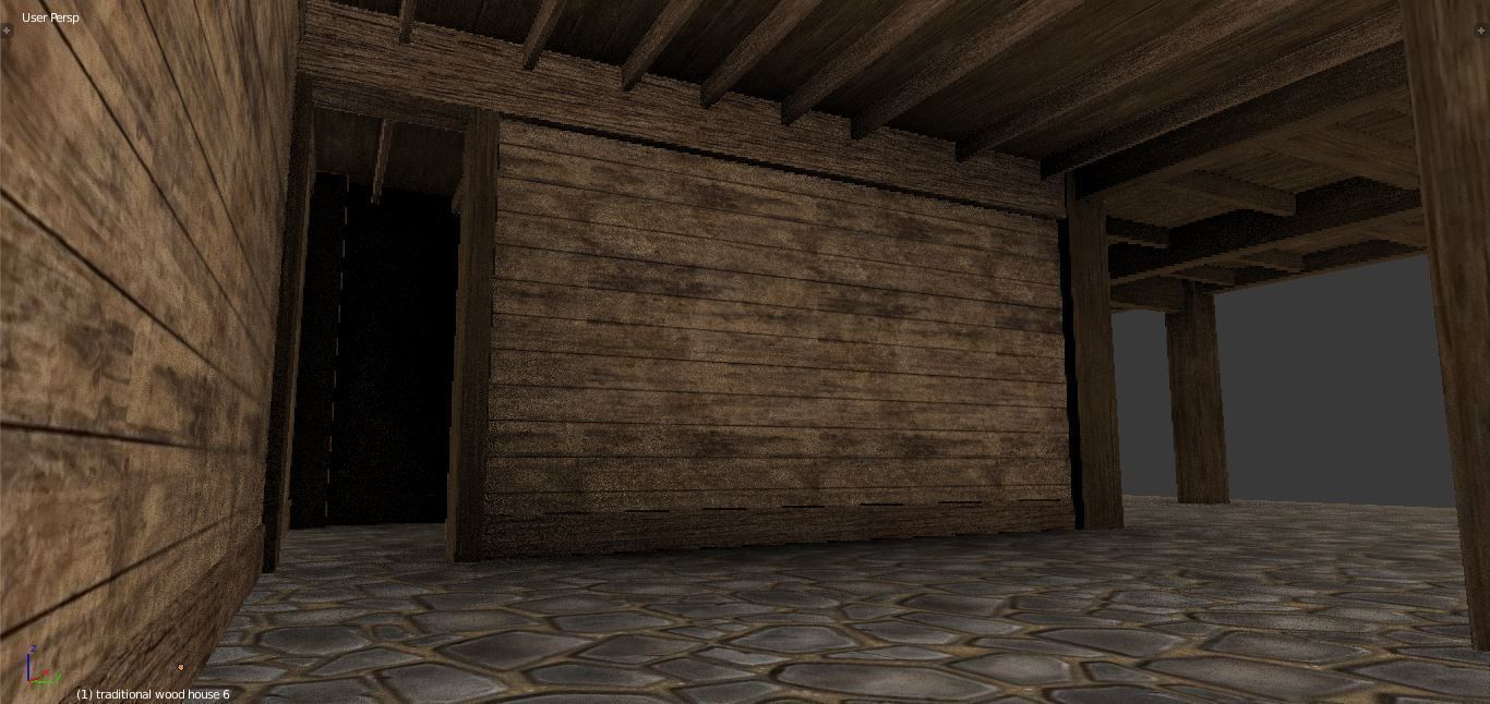 Medieval wood house 3 floors enterable 3D model_10