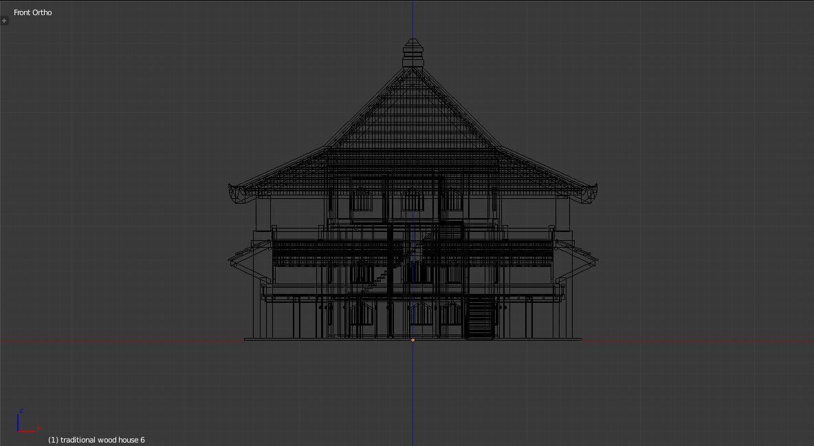 Medieval wood house 3 floors enterable 3D model_6