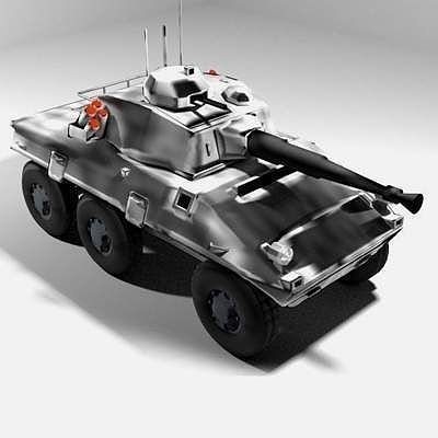 Tank made in blender Low-poly 3D model