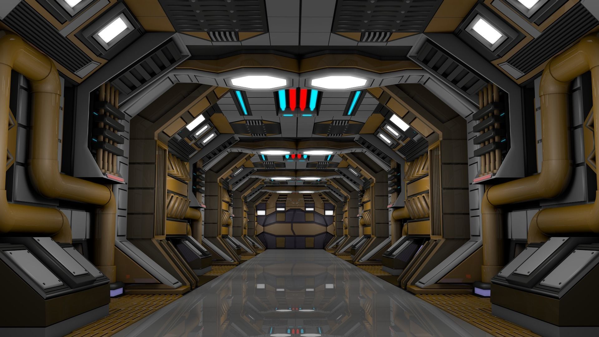 Sci Fi Corridor 3D model_3