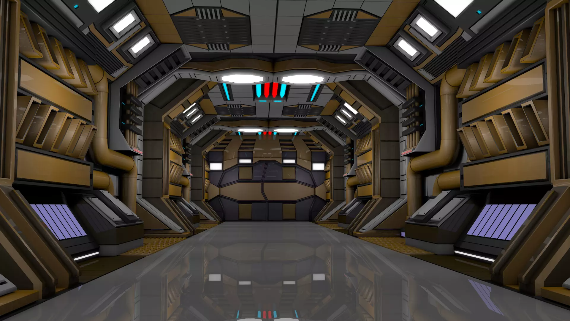 Sci Fi Corridor 3D model_0