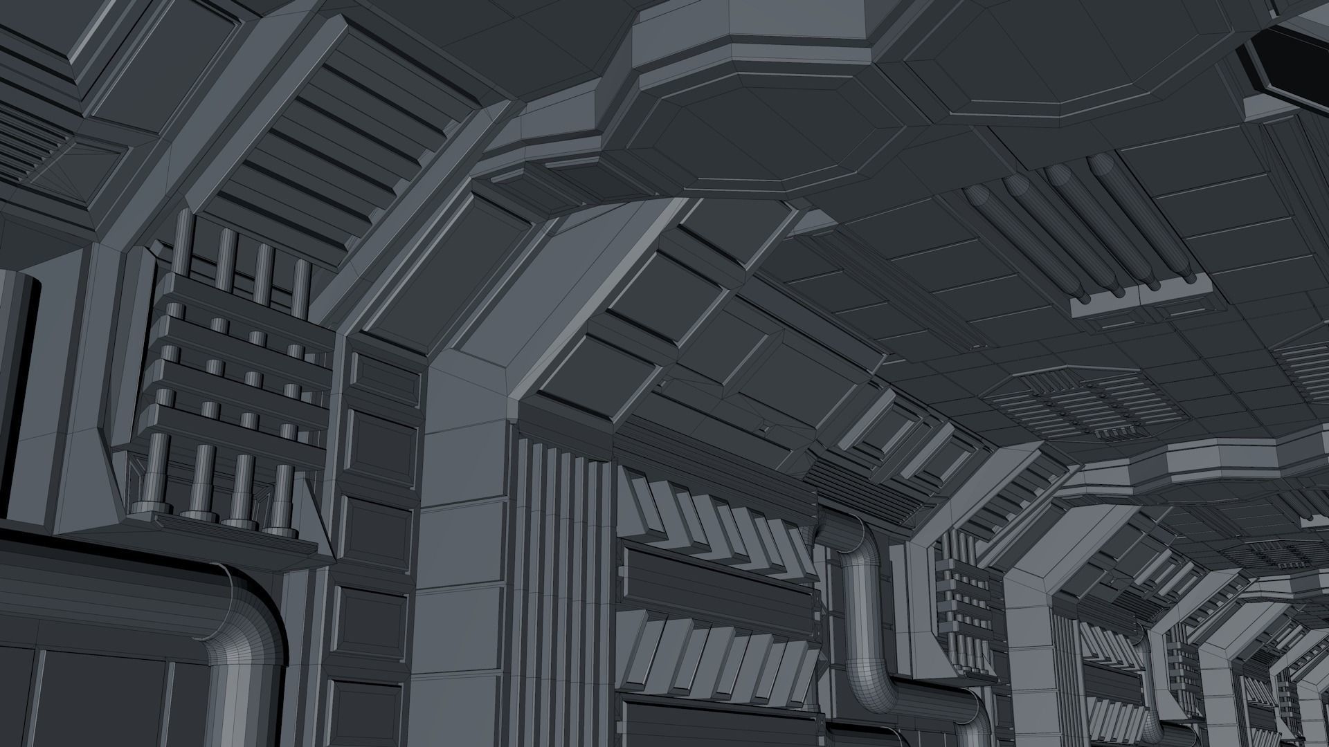 Sci Fi Corridor 3D model_9