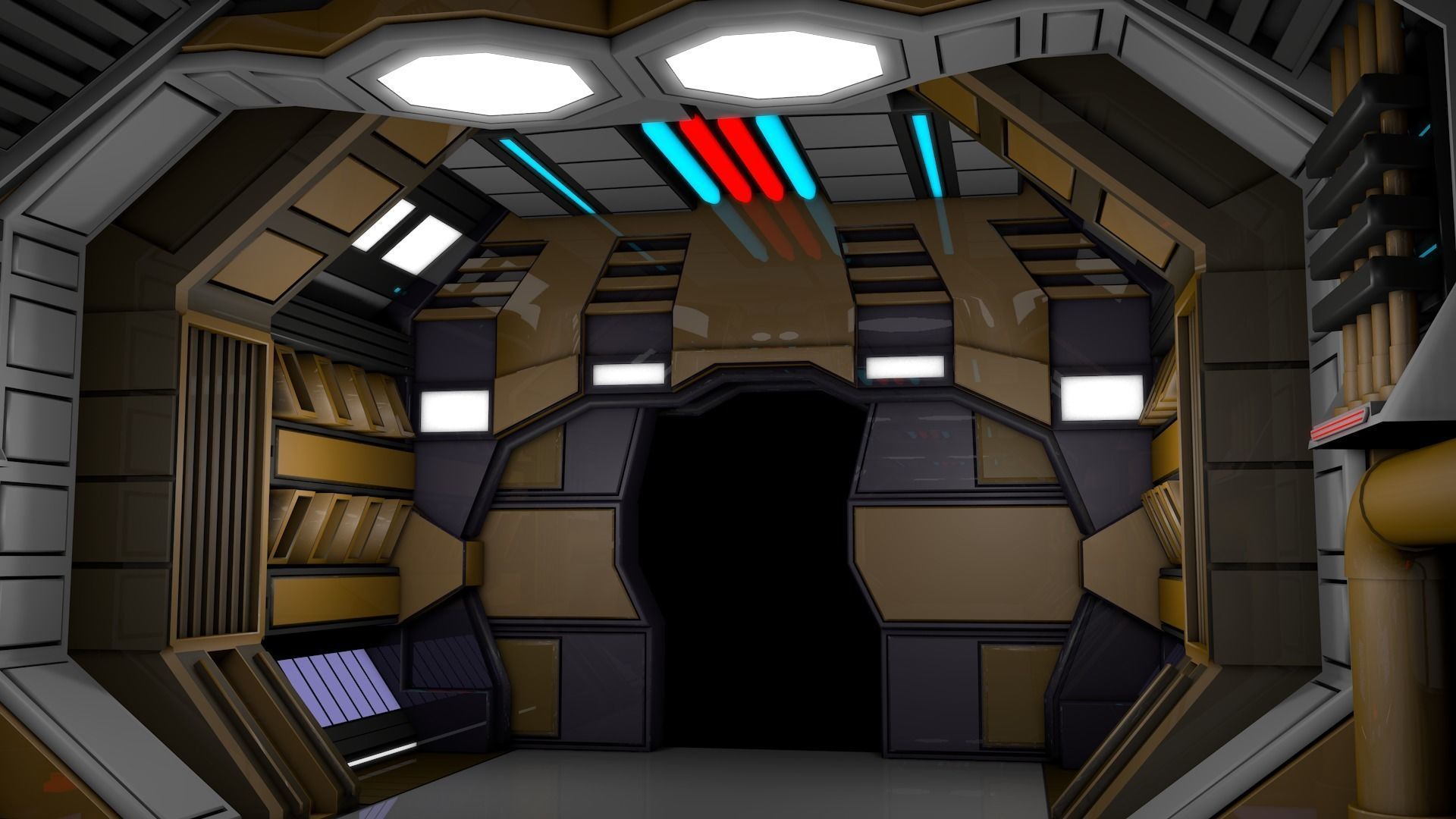 Sci Fi Corridor 3D model_7