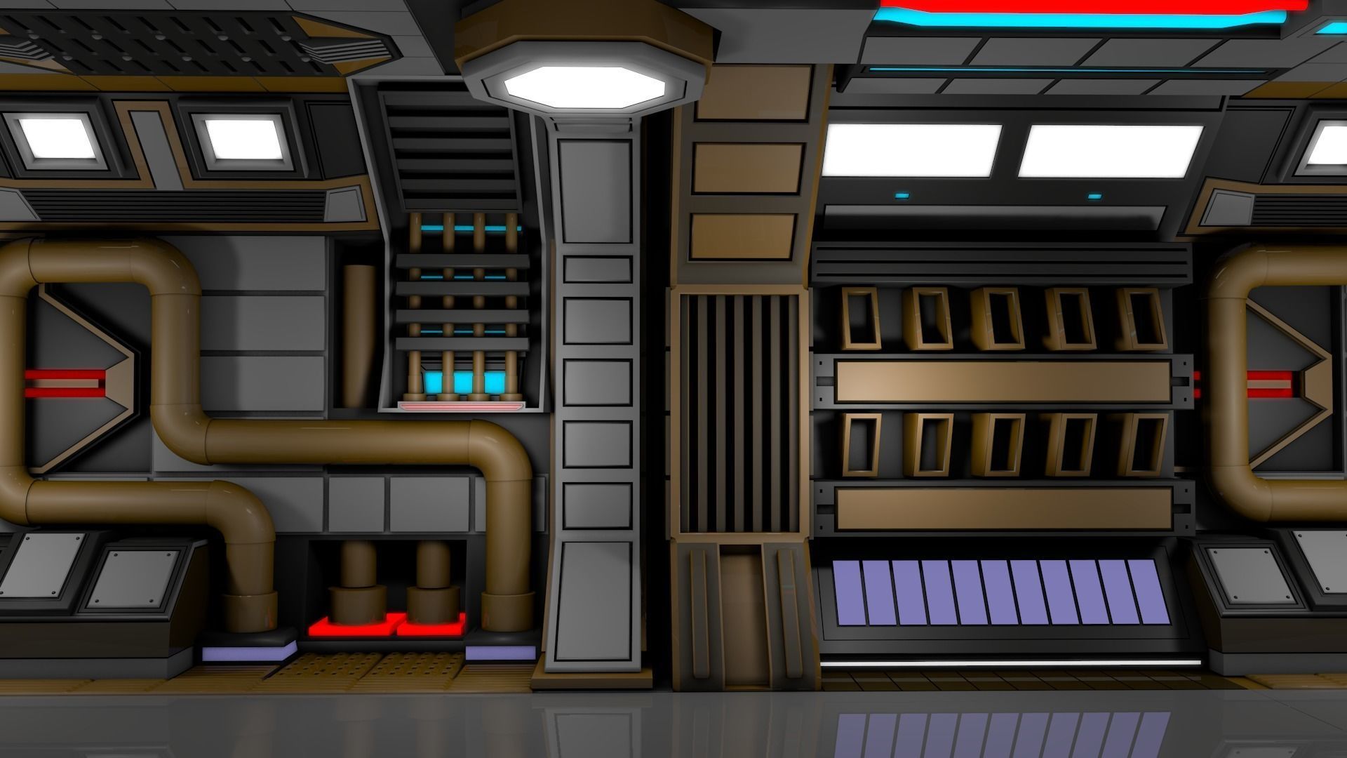 Sci Fi Corridor 3D model_1