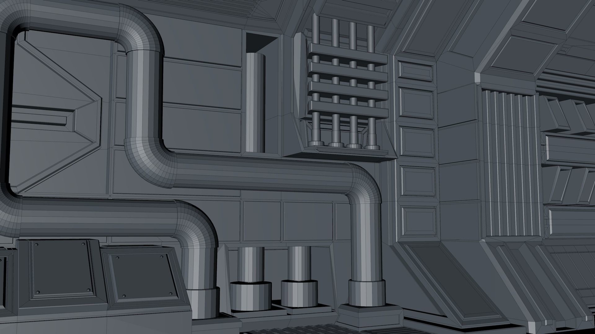 Sci Fi Corridor 3D model_11
