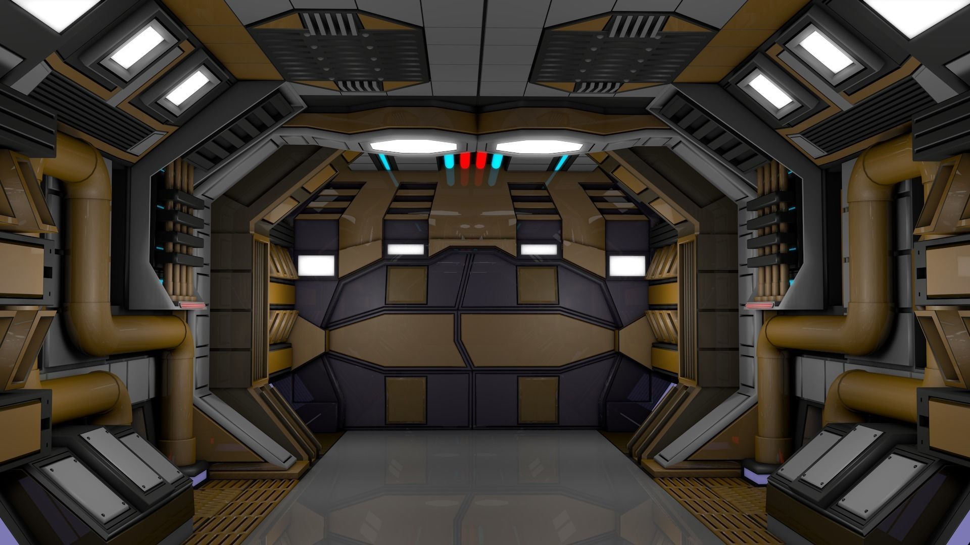Sci Fi Corridor 3D model_2