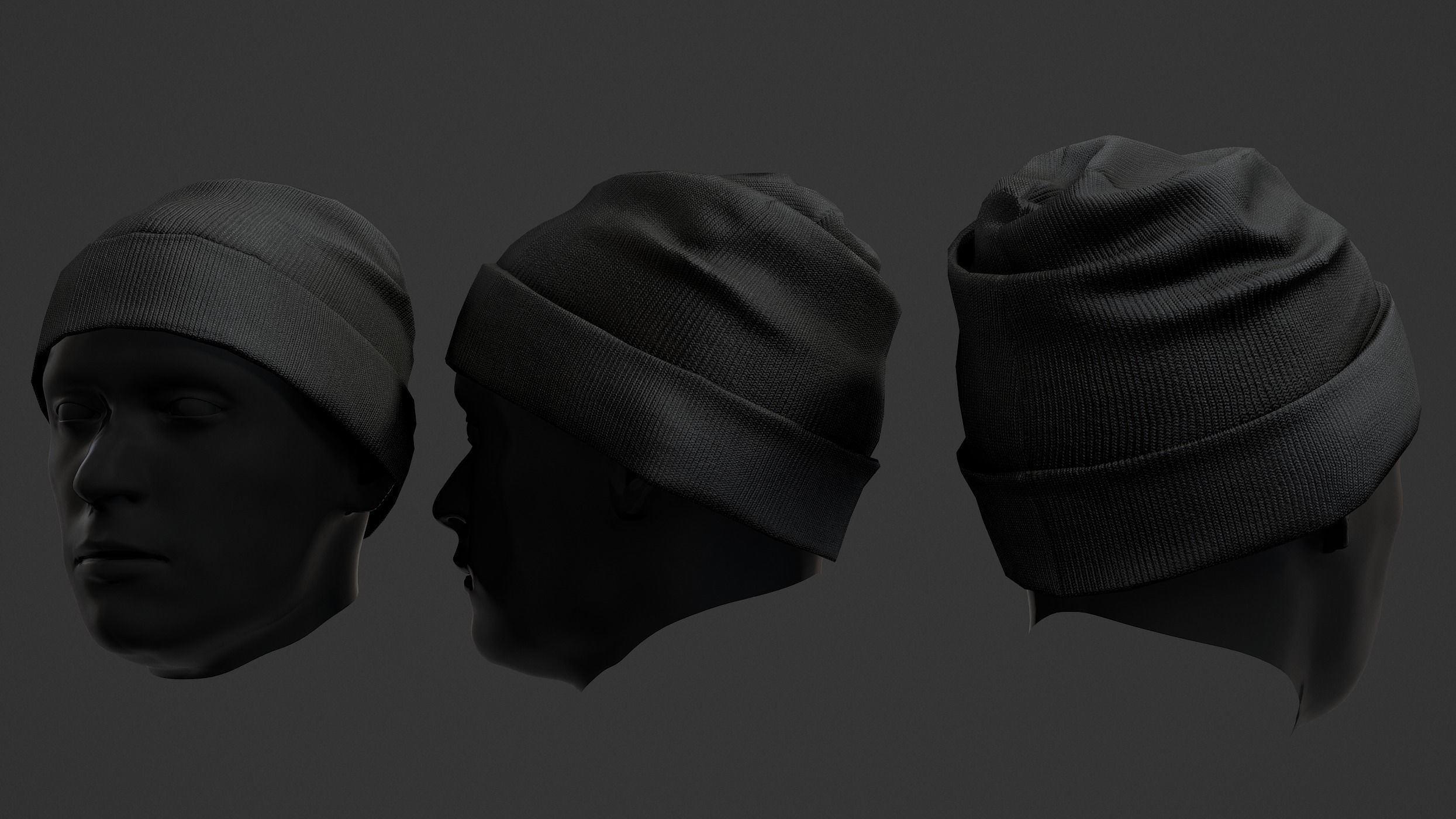 Winter Hat  Low-poly 3D model_17