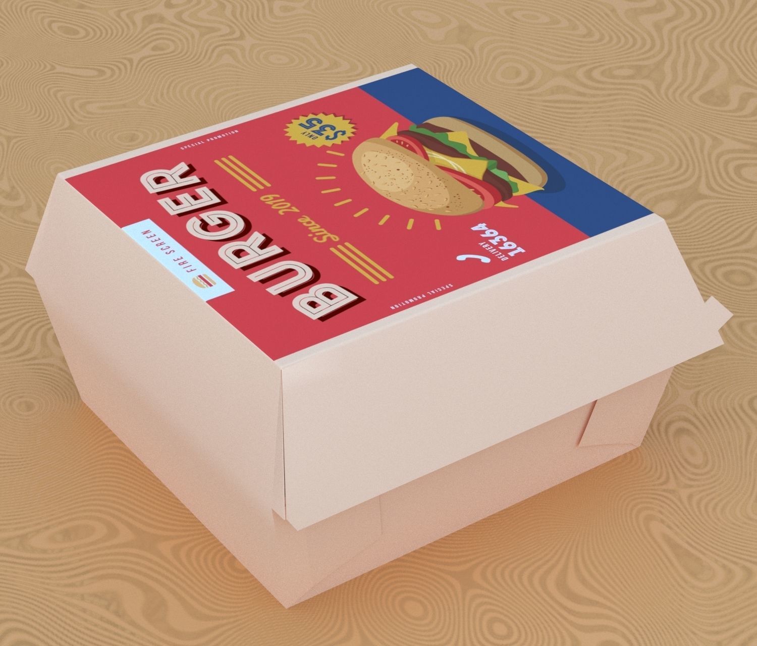 Burger Box 3D model_5