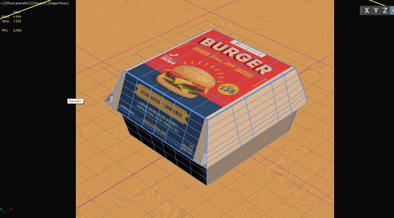 Burger Box 3D model_7